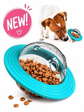 Interactive Dog Puzzle Toy Treat Dispenser Slow Feeder Turquoise